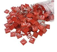 BFLCWSTD Flores de Tela 50 Piezas de mosaicos Cristal Colores for Manualidades, Rompecabezas, Ideales for Posavasos, jarrones y Paredes(Red)