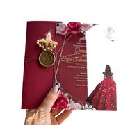 BFLCWSTD Invitaciones Boda Invitaciones de boda 0,5 mm, color rojo, for princesas, cumpleaños, fiestas, bodas