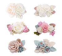 BFNAAgirl de pinzas para el pelo con diseño de flores para bebé, accesorios exquisitos para el cabello, pinzas de cocodrilo para bebés, adolescentes, niños, regalo de 6 unidades