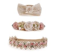 BFNAAgirl Diademas elásticas de nailon para bebé niña, 3 unidades, accesorios para el cabello, regalo para recién nacidos y niños pequeños (BF-Z38)