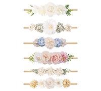 BFNAAgirl Diademas elásticas de nailon para niña, 6 unidades, accesorios para el cabello, regalo para recién nacidos y niños pequeños