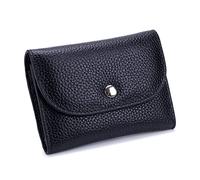 BFNDSSEOU Tarjetas de Cuero PU y Cajas de Monedas Leather Change Purse Card Wallet Black 11x7.5x2.5cm