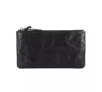 BFNDSSEOU Tarjetas de Cuero PU y Cajas de Monedas Men's Leather Zip Coin Purse For Cash and Cards Black and Blue 18x10cm(Noir)