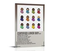 BFQMBKJUQ Drake - Póster decorativo con texto en inglés "Lover Boy", a prueba de humedad, resistente a la decoloración, resistente al agua, para decoración del hogar, tienda, 50 x 75 cm, estilo marco