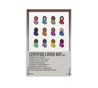 BFQMBKJUQ Drake - Póster decorativo con texto en inglés "Lover Boy", a prueba de humedad, resistente a la decoloración, resistente al agua, para decoración del hogar, tienda, 30 x 45 cm, estilo sin