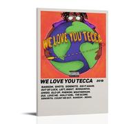 BFQMBKJUQ Lil Tecca - Póster decorativo con texto en inglés «We Love You», a prueba de humedad, resistente a la decoloración, resistente a la decoloración, impermeable, decoración del hogar, tienda