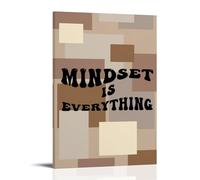 BFQMBKJUQ Mindset Is Everything - Póster decorativo a prueba de humedad, resistente a la decoloración, resistente a la decoloración, impermeable, decoración del hogar, tienda, 20 x 30 cm, estilo de