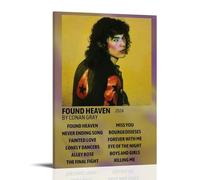BFQMBKJUQ Póster decorativo de Conan Gray Found Heaven, a prueba de humedad, resistente a la decoloración, resistente al agua, decoración del hogar, tienda, 20 x 30 cm, estilo marco