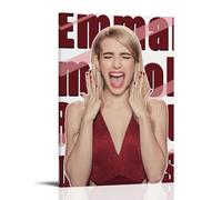 BFQMBKJUQ Póster decorativo de Emma Roberts, a prueba de humedad, resistente a la decoloración, resistente a la decoloración, impermeable, decoración del hogar, tienda, 30 x 45 cm, estilo marco