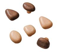 BFQTSNWNS Pomo de madera for cajón, tirador puerta, pomos y, paquete 4 en acabados haya nogal con varias formas(Trianglewalnutb)