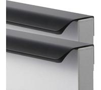 BFQTSNWNS Tiradores Ocultos for Armario, Tirador for Gabinete De Aleación Aluminio, con Borde Dedo, for Cajón, Perillas for, Negro, 2 Piezas(Hole distance 256mm)