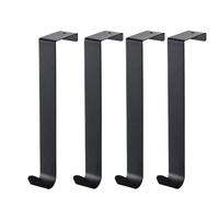 BFSAzasc Perchero Puerta Ganchos for colgar sobre la puerta del dormitorio, gancho de metal en forma S, sombreros, percha for ropa, perchero, organizador for baño Colgador Puerta(Black 4pcs)