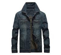 BFSGBFNTMD Nueva Chaqueta Vaquera Informal para Hombre, Chaqueta De Solapa con Varios Bolsillos De Talla Grande para Chico Duro