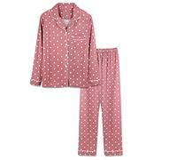 BFSGBFNTMD OtoñO E Invierno Pijamas De Manga Larga Traje De Rebeca De Solapa para Mujer Pantalones De Lunares Servicio A Domicilio La Primavera Y El OtoñO Pueden Llevar Tallas Grandes