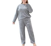 BFSGBFNTMD Pijamas para Mujer OtoñO E Invierno, Traje CáLido Engrosado De Talla Grande, Hermana Gorda, 200 Kg, Ropa Holgada para El Hogar Que Se Puede Usar Al Aire Libre