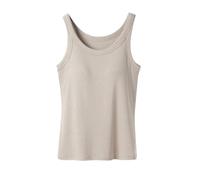 BFSWL Camiseta sin mangas para mujer con sujetador integrado, sin mangas, cuello redondo, camisola de verano, camiseta elástica y ajustada, elegante, monocolor, deporte, yoga, cami, camisetas básicas