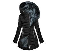 BFSWL Chaqueta de forro polar para mujer Tallas grandes Parka de invierno Piel sintética Forrada Chaqueta térmica de manga larga Abrigo de invierno Cálido Cremallera Steppjacke al aire libre Teddy
