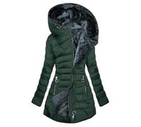 BFSWL Chaqueta de invierno para mujer, larga, térmica, parka de invierno, tallas grandes, chaqueta de forro polar, abrigo de invierno cálido, chaqueta de peluche, chaqueta acolchada con cremallera,