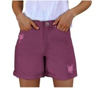 BFSWL Pantalones vaqueros cortos para mujer, de verano, de mezclilla, modernos Y2K, morado, XXL