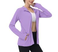 BFSWL Ropa de protección UV para mujer, chaqueta de manga larga de verano, transpirable, sudadera con capucha, chaqueta de verano, protección solar, chaqueta deportiva, camiseta deportiva, chaqueta