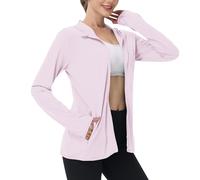 BFSWL Ropa de protección UV para mujer, de manga larga, chaqueta de verano, transpirable, con capucha, protección solar, chaqueta deportiva, protección UV, chaqueta deportiva, chaqueta para correr
