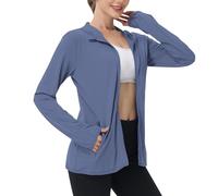 BFSWL Ropa de protección UV para mujer, de manga larga, chaqueta de verano, transpirable, con capucha, protección solar, chaqueta deportiva, protección UV, chaqueta deportiva, chaqueta para correr
