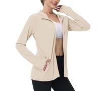 BFSWL Ropa de protección UV para mujer, de manga larga, chaqueta de verano, transpirable, con capucha, protección solar, chaqueta deportiva, protección UV, chaqueta deportiva, chaqueta para correr