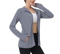 BFSWL Ropa de protección UV para mujer, de manga larga, chaqueta de verano, transpirable, con capucha, protección solar, chaqueta deportiva, protección UV, chaqueta deportiva, chaqueta para correr