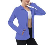 BFSWL Ropa de protección UV para mujer de manga larga chaqueta de verano transpirable sudadera con capucha de sol verano protección solar chaqueta deportiva protección UV camiseta deportiva chaqueta