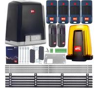 BFT Deimos AC Kit A800 MAG - Accionamiento automático para puerta corredera de 800 kg y puerta corredera de 12 m con 4 mandos a distancia, cremallera de 5 m, luz de alarma, barrera de luz para puerta