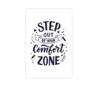 BFTIUTG Step Out of Your Comfort Zone - Citas inspiradoras para decoración de oficina, póster en lienzo, decoración de pared, pinturas para sala de estar, dormitorio, decoración de 12 x 18 pulgadas