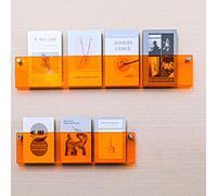 BFVAKBKYT Acrílico Estantes Flotantes de Pared, 2 Pack Wall Mounted Acrylic Shelves, Floating Acrylic Magazine Storage Shelves, for Office Waiting Room Home Display Bookshelf(Orange,40cm+60cm)
