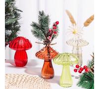 BFYDOAA Juego de 4 jarrones de cristal de colores para terrario de setas hidropónicas, estación de propagación para flores, difusor de juncos, centro de mesa