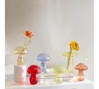 BFYDOAA Juego de 6 jarrones de cristal de colores para terrario hidropónico, estación de propagación de plantas hidropónicas para flores, difusor de juncos, centro de mesa