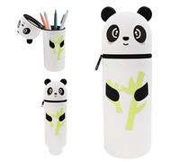 BFYGDP Estuche Escolar Kawaii Silicona Blanda 2 en 1 Kawaii Estuche Portabolígrafos de Mesa Estuche Silicona Capacidad Retráctil con Cremallera Ideal para la Vuelta al Cole Material Escolar (Panda)