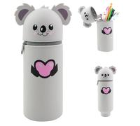 BFYGDP Estuche Escolar Kawaii Silicona Blanda 2 en 1 Kawaii Estuche Portabolígrafos de Mesa Estuche Silicona Capacidad Retráctil con Cremallera Ideal para la Vuelta al Cole Material Escolar(Koala)