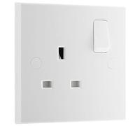 BG Electrical 921-0J - Toma de corriente conmutada única, color blanco, 13 amperios