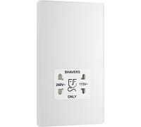 BG Electrical Evolve - Enchufe de doble voltaje para afeitadora, 115/240 V, color blanco nacarado