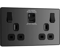 BG Electrical Evolve - Toma de corriente de doble conmutación con puertos de carga USB C (30 W) y USB A (2,1 A) (3,1 A)