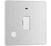 BG Electrical Evolve - Unidad de conexión sin conmutación con indicador LED de alimentación, 13 A, acero cepillado