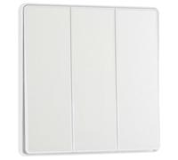 BG Electrical PCDCL43EW - Interruptor de luz de triple pared, 2 vías, basculantes de borde a borde, aspecto sin tornillos, bordes redondos, Evolve, blanco nacarado, 20 A, 16 AX, PCDCL43EW