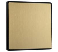 BG Electrical PCDSB13EB - Interruptor de pared intermedio único, basculante de borde a borde, aspecto sin tornillos, bordes redondos, evolucionar, latón satinado, 20 A, 16 AX, PCDSB13EB