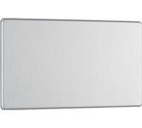 BG Electrical - Placa en blanco doble sin tornillos