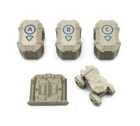 BG Expansions Pack de Escenografía para Nemesis: Lockdown - 5 Piezas | Miniatura de Rover, Contenedores Sec y Puerta de Búnker Principal | Accesorios de Escenografía para Mejorar Juego