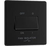 BG Interruptor aislante de ventilador eléctrico, 10 A, triple polo, negro mate