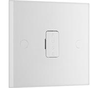 BG Unidad de conexión eléctrica sin conmutación con fusión, doble polo, borde cuadrado, serie Nexus 900, moldeado en blanco, 13A, 952