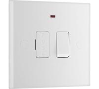 BG Unidad de conexión por Fusible con Interruptor eléctrico con indicador de alimentación LED, Interruptor de espolón fusionado, Borde Cuadrado, Serie Nexus 900, Moldeado Blanco, 13A, 951