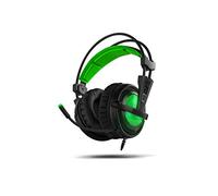BG Xonar-X6 Binaural Diadema Negro, Verde - Auriculares con micrófono (Consola de videojuegos + PS4, PS5, PC/Videojuegos, Binaural, Diadema, Negro, Verde, Verde, Imitación piel)