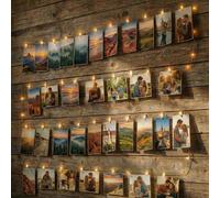 BG9D LED Fotoclips Lichterkette 6M 60Led Warmweiß mit 30 Klammern und 15 Haken an der Wand Timer 2 Modi für Zimmer Deko Fotos Wand Wohnzimmer, Weihnachten, Hochzeiten, Party Warmweiß