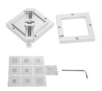 BGA Reballing Rework Station HT - 90, Universal BGA Tin Planting Station with Aluminum Alloy Diagonal Template for CPU Phone Welder Kits, 9mm to 43mm Chip Support